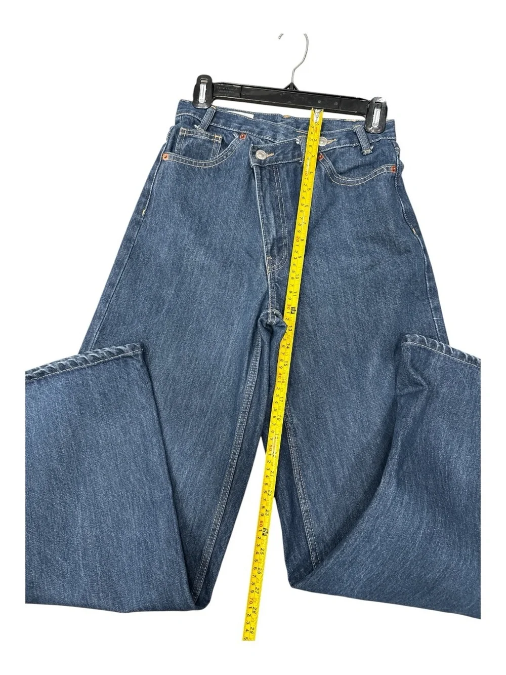 Zara TRF HIGH-WAIST CROSSOVER WAIST WIDE LEG JEANS size US 2